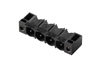 PCB Plug-in Connector SL 7.62HP/06/90F 3.2 SN BK BX, male header, flange, THT solder connection, 7.62mm, 6P, 90°, solder pin 3.2mm, tinned, black