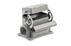 Base HDC 06B SDLU 2M20G, size 3, end-locking clamp, lower side, w. cover, diecast alumiinium, -40..125°C, 2x M20, IP65