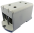 Hargnemisklemm Al/Cu UK240/2A, 1P (4holes) 35-240mm² 760/850A 1000VAC/ 1500VDC, Hex8 26Nm 35..120mm²/ 46Nm 150..240mm², panel mount, MaxPro, hall
