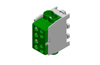 Hargnemisklemm Al/Cu HLAK 35-1/2 M2, 2x 35/25mm²/ 2x 25/16mm², 160/125A 1000VAC/DC, 3.5/2.5Nm, TS35, Pollmann, roheline