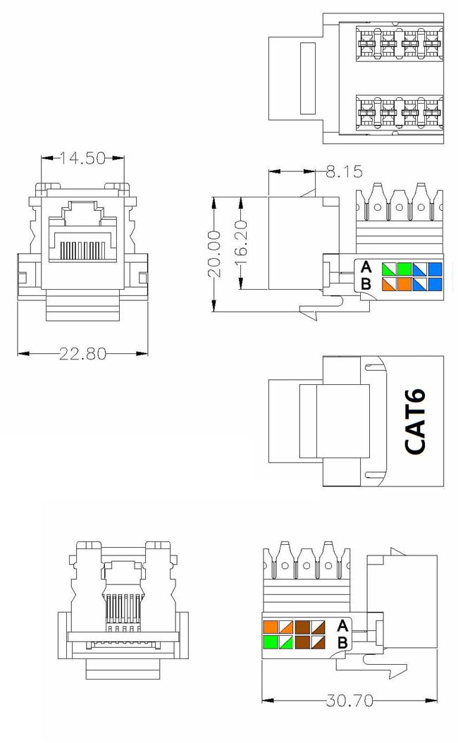 Keystone Jack RJ45 cat6