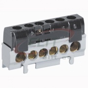 L-Terminal Block, 1x 10..35 + 5x 6..25mm², 100A 400V, touch-proof, black