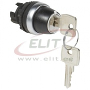 Selector Switch Osmoz, head| key (455) handle, 0·-1· (-45° - 45°), ø22.5mm, IP66/69K IK05, Legrand, black
