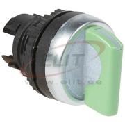 Selector Switch Osmoz, illuminated head, ø22.5mm, 1-0-2 45°-0-45°, standard handle, IP66/69K IK05, white/green