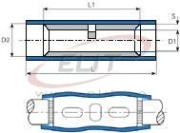 Butt Connector Ver 2 b, PVC insulated, 1.5..2.5mm² 600V, L26mm, -25..75°C, PVC ^copper, 100pcs/pck, blue