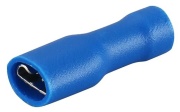 Disconnector Con vv 4.8 b, fully insulated, female, 1.5..2.5mm² 300V, tab 0.8x4.8mm, -25..75°C, PVC ^brass, 100pcs/pck, blue
