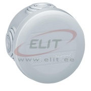 Plastic Box Plexo, Ø65x40D 4glands ø4..20mm cable/tube, -25..40°C, PS/PS, IP55 IK07, grey
