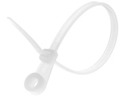 Cable Tie w. Screw Mount 382/7.6 NA, 54.4kg, Polyamide 6.6, -40..85°C, UL94 V-2, UL ^Lloyd’s, 100pcs/pck, natural