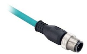 EtherNet Cable 1585, M12 90° plug » flying leads, 4 conductors, 100BASE-TX, 100Mbit/s, Robotic TPE, Flex Rated, 5m, teal