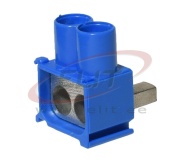 Feed-in Terminal AS/2x25 SNK-BL, Al/Cu 2x 25mm² 63A 690V, Pollmann, blue