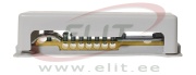 Equipotential Busbar POT 2/7, base, cover, double line (YIT), 7x 2.5..25mm², flat conductor clamping lug 30x4mm/ round conductor ø8..10mm, round conductor clamping bracket ø25..50mm2