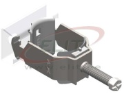 Clamp Clip BS34, Ø24..34mm, incl. plastic pressure-trough, counter trough, zinc coated steel, mount C-rail, 100pcs/pck