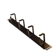 Cable Management Panel 19in, 1U 4rings, metal, black