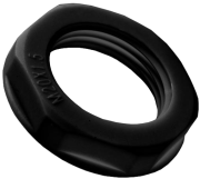 Locknut w. Flange Synthetic, M20x1.5, wrench 27mm, -30..100°C, PA6, HF, black