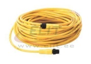 Sensor/Actuator Cable 889D, M12 4pin socket » M12 4pin plug, 4A 300V, 20..105°C, L20m PVC cable, IP67/69K, Nema6P, yellow