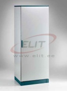 Cabinet ENUX, 600Wx2000Hx400D, frame, plain door, rear panel, lever-operated double bar locking w. 3mm double-bit insert, modular, adj. cable entry w. sealing gasket, C3M| epoxy resin layer, IP55 IK10, NEMA12, ocean blue/ grey