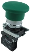 e-Stop Pushbutton B2, ø22.5mm, D40 green mushroom ^turn to reset, 1NO 10A 250VAC, IP40