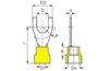 Fork Terminal w. Collar V 6.4 g, 4..6 M6, G6.5 L31.2, -25..75°C, PVC, 100pcs/pck, blue