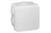 Plastic Box Plexo, 80Wx80Hx45D, 7glands ø4..20mm cable/tube, -25..40°C, PS, clippable cover, IP55 IK07, white