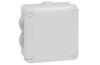 Plastic Box Plexo, 105Wx105Hx55D, 7glands ø4..25mm cable/tube,  -25..40°C, PS, cover with 4x ¼ turn lock screw, IP55 IK07, grey