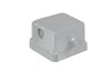 Cover HDC 04A DMDL 2BO, size 1, for female insert, cover for lower part of housing, side-locking clamp on lower side, diecast aluminium, -40..125°C, IP65, Weidmüller