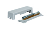 Equipotential Busbar POT 16/25, base, cover, strip 30x4mm/ conductor ø8..10mm, ø50mm², 7x ø6..25mm², Pollmann