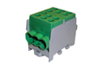 Main Terminal Block Al/Cu HLAK 35-1/4 M2, 2x 35/25mm²/ 4x 25/16mm², 160/125A 1000VAC/DC, 3.5/2.5Nm, TS35, Pollmann, green