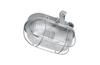 Luminaire OVAL 100, 75W E27, grey PP, transparent glass cover, steel mesh, IP44, Maxpro