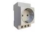 Modular Socket outlet, 2P+E 10/16A 250VAC Schuko, DIN-rail, grey, Pollmann