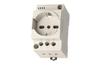 Modular Socket outlet 2P+E 10/16A 250VAC Schuko and Italian Bipasso, 2.5M, DIN TS35, IP20, grey, Finder