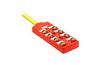 Distribution Box 898D Safety Wired, 4x M12 » L0.2m cable, 10..30VDC, IP67, Nema6P, red-black