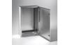 Enclosure ECOR, 500Wx700Hx200D, plain door, mounting plate, 2locks w. ø3mm double bar key, AISI304L, IP66 IK10, NEMA4X